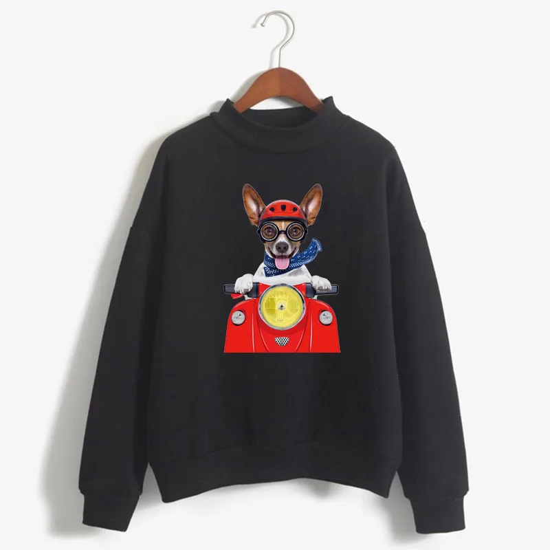 

Kawaii dog Print Woman Sweatshirts Sweet Korean O-neck Knitted Pullovers Thick Autumn Winter Candy Color Women Clothing