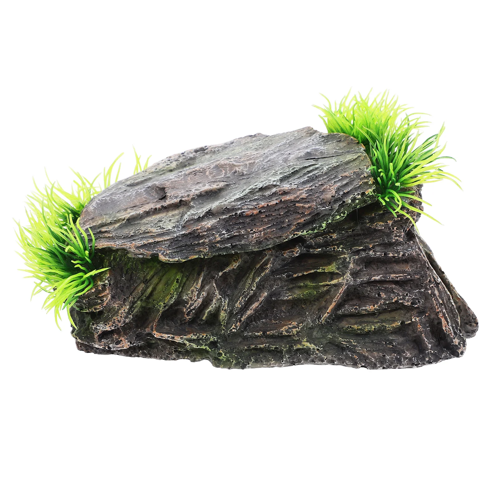 

Stylish Reptile Basking Platform with Concealed Hideout Cave for Bearded Dragons Turtles Lizards Snakes Fish Gecko Habitat