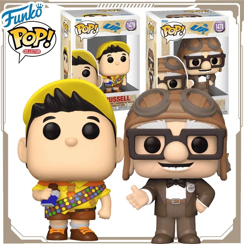 

Funko Pop Original Up RUSSELL Chocolate Bar CARL Wearing A Pilot's Hat Action Figure Toys for Boys Girls Kids Gift Ornaments