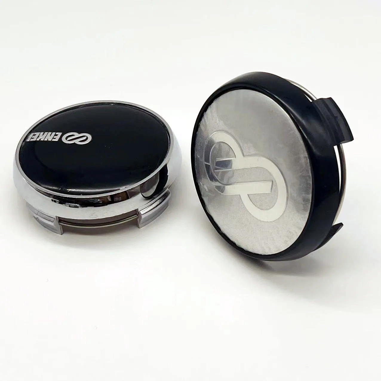 4PCS Sport Wheel Cap 65mm OD & 60mm Clip ENKEI Rim Caps Wheel Center Caps Car Cover Hub Cap Black & Silver view 4