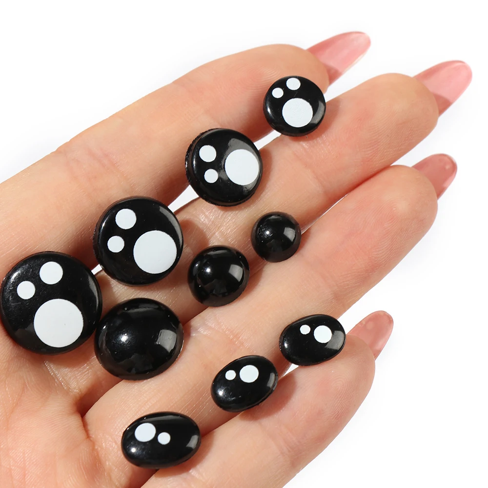 100pcs 8/10/12mm Black Eyes For Toys Cartoon Safety Eyes For Dolls Making Animal Amigurumi Bear Craft Stuffed Toys Accessories