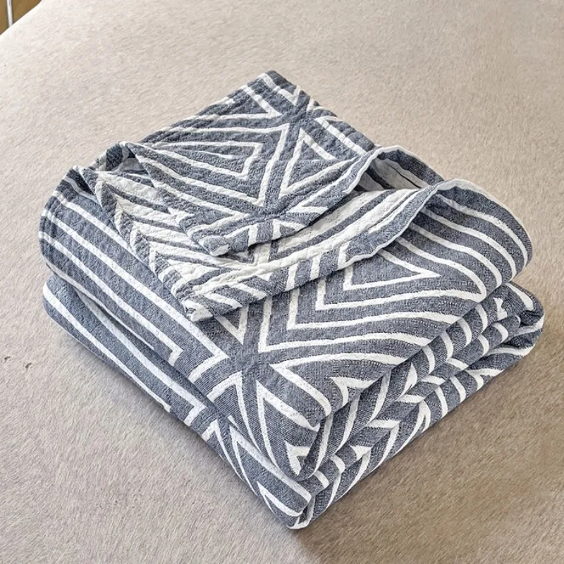 لحاف منشفة قطنية مغسولة بالقطن على الطراز الياباني لعام 2025، لحاف صيفي رائع رقيق من ثلاث طبقات من الشاش، بطانية قيلولة مكتبية، بطانية أريكة