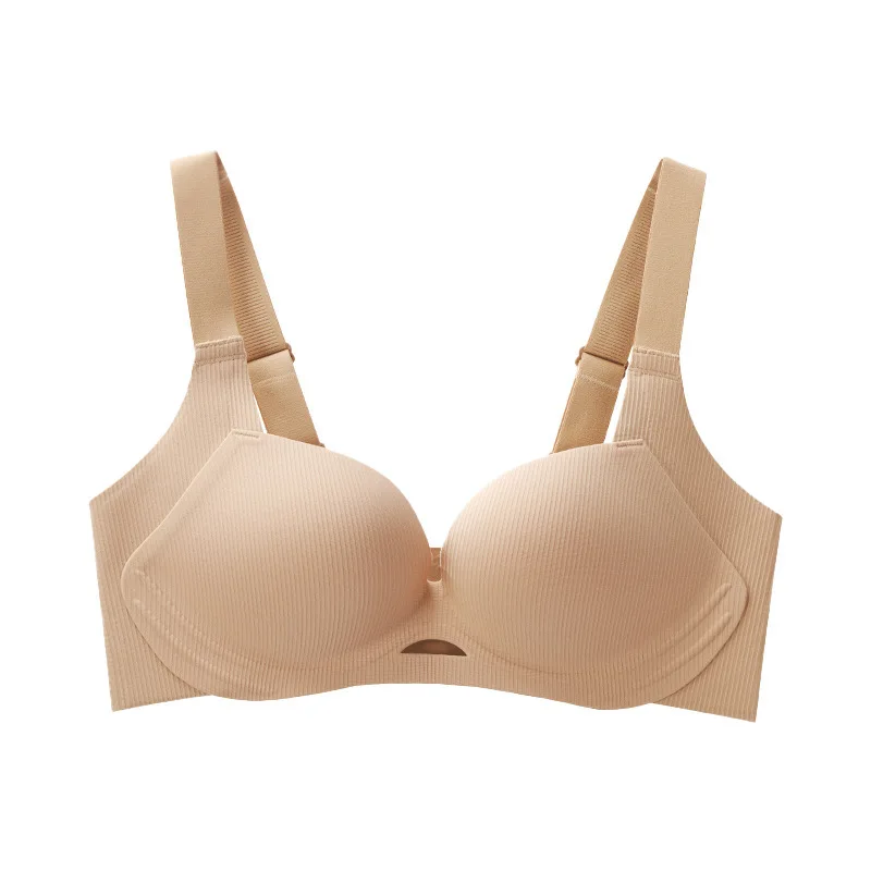 Small adjustment type lingerie large chest side pull-up support to prevent sagging no scar steel ring back large bra