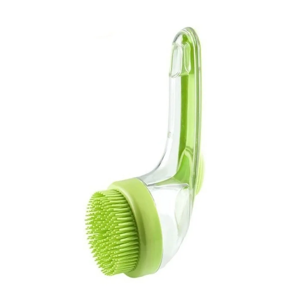 

Hair Removal Pet Bath Brush 2 in 1 Design Long Handle Pet Wash Brush Rubber Comb Soap Dispenser Pet Grooming Brush