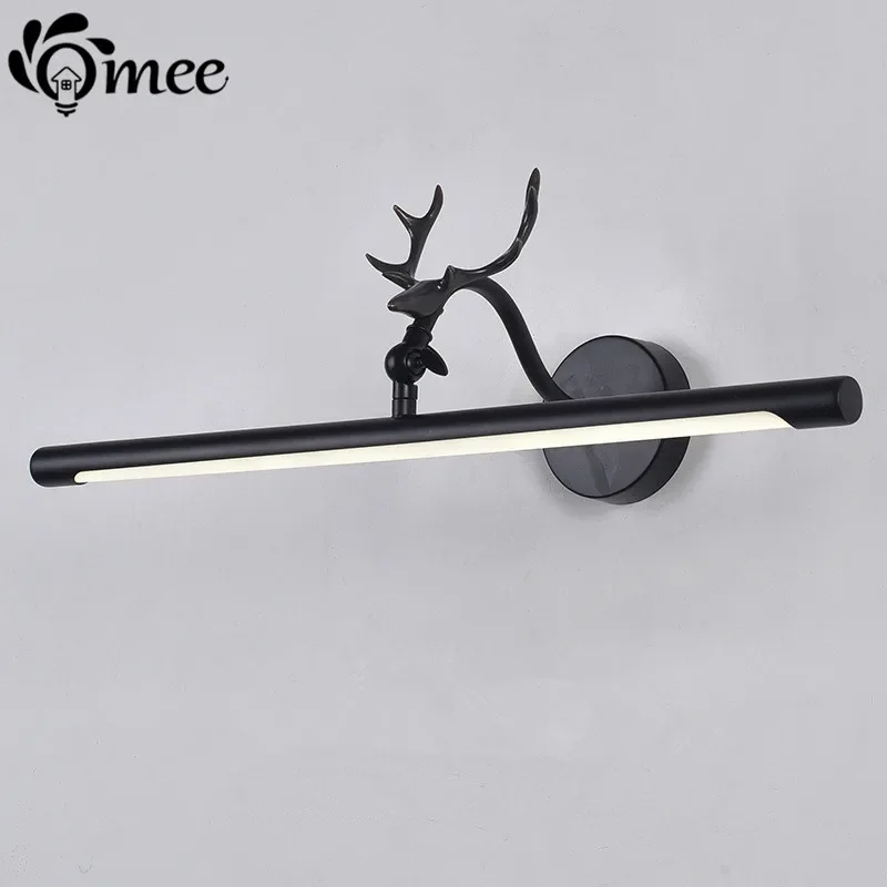 

Modern Led Mirror Light Deer Antlers Wall Mounted Industrial Wall Lamp Bathroom Light Waterproof Mirror Lights 12w Home Lighting