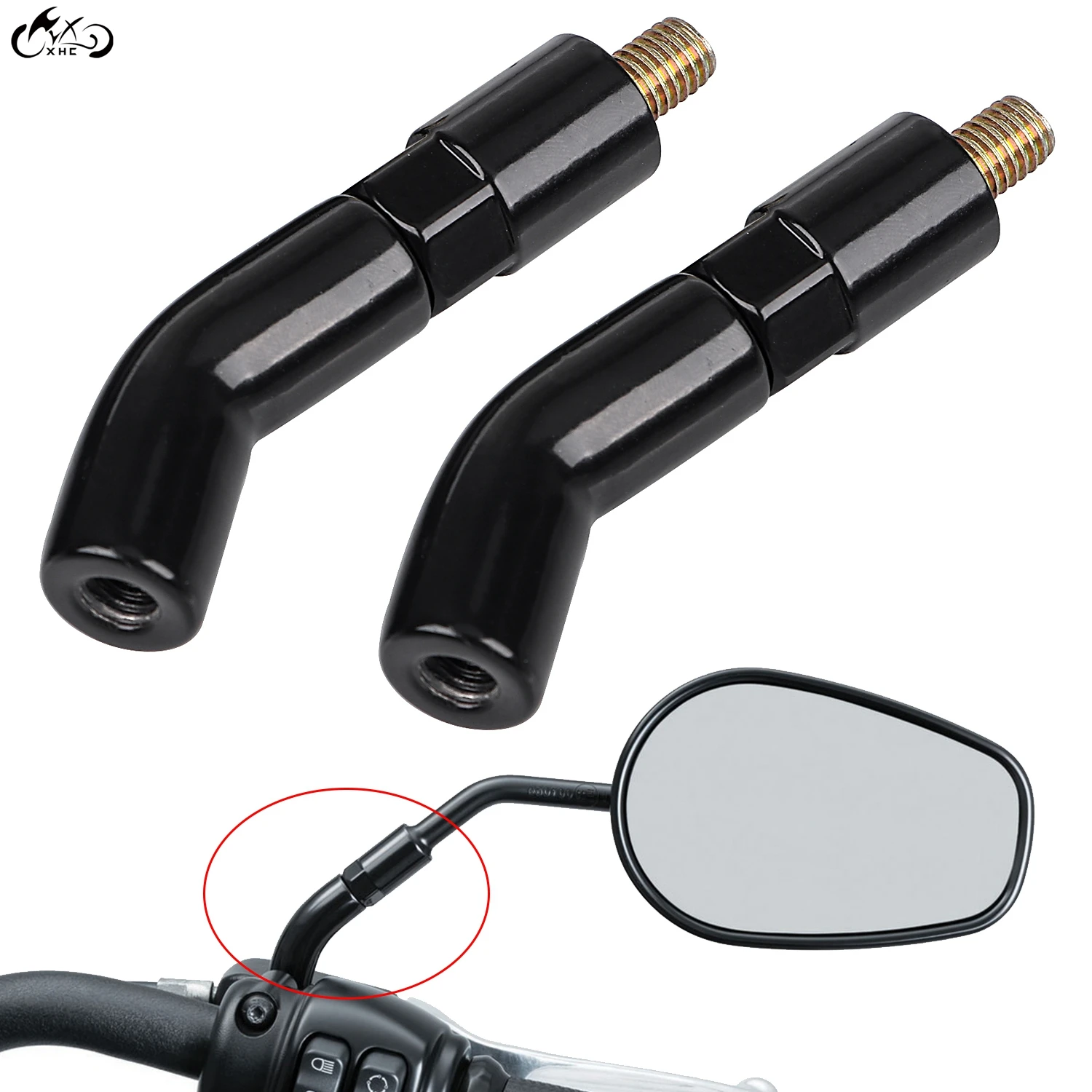 Rear View Mirror Stem Extension Riser Extender Adapter 3