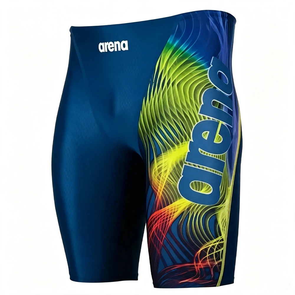Men's Professional Swim Jammer Surf Trunks Quick Dry UV Protection Lycra Summer Beach Gym Tights Shorts for Swimming