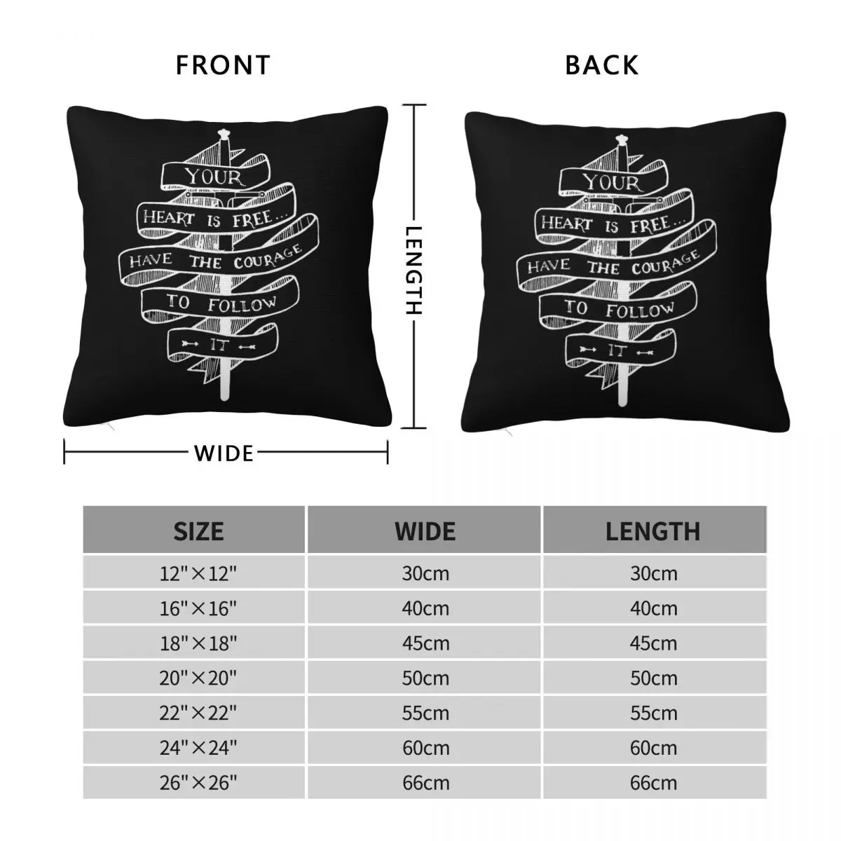 Your Heart Is Free Courage To Follow It Square Pillowcase Polyester Linen Velvet Creative Decorative Pillow Case Car Cover 45x45