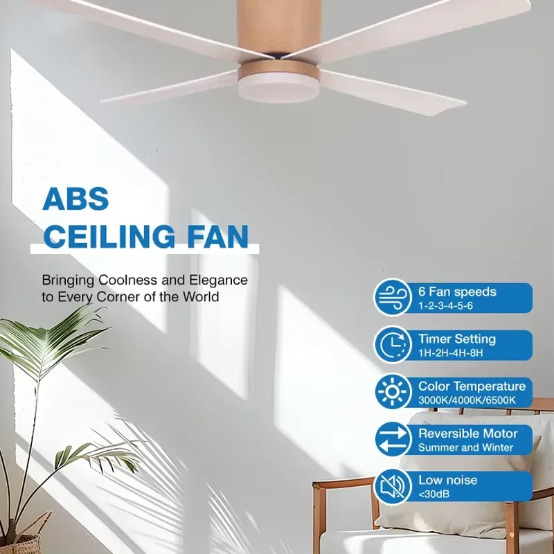52 Inch 4 Blade Ceiling Fan With LED Light Remote Control Low Noise Modern Home Decor Lighting Fixture For Living Room