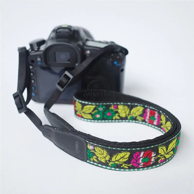 Retro Ethnic Embroidery Camera Strap Adjustable Shoulder Belt For SLR Camera Strap Accessories