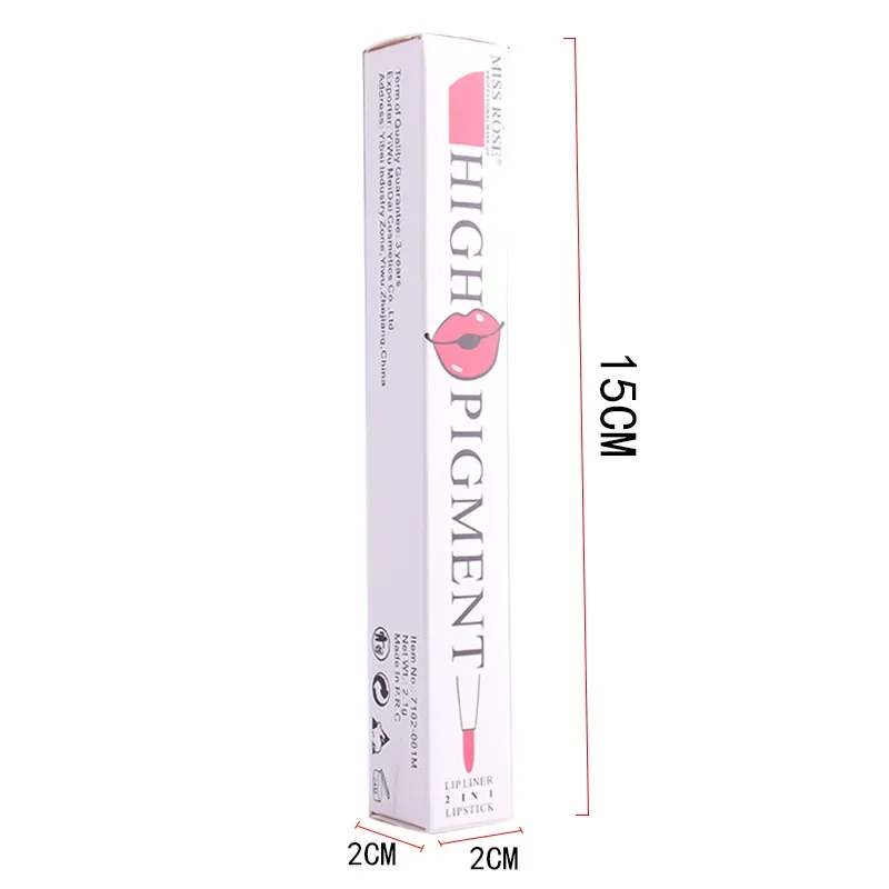 MISS ROSE-lápiz labial multifunción de doble punta, con lápiz labial, delineador de labios, práctico y elegante, resistente al agua