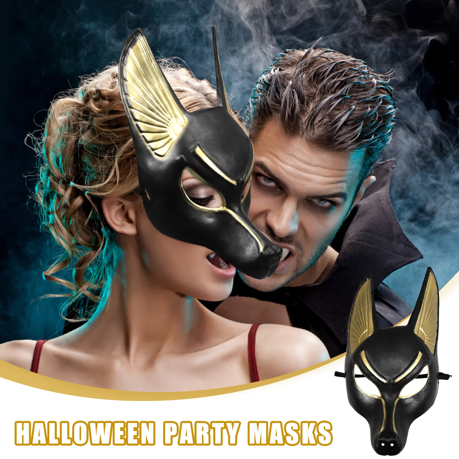 Maschera Anubis Cosplay Party Decorativa in plastica Halloween Prop Maschere per costumi raccapriccianti