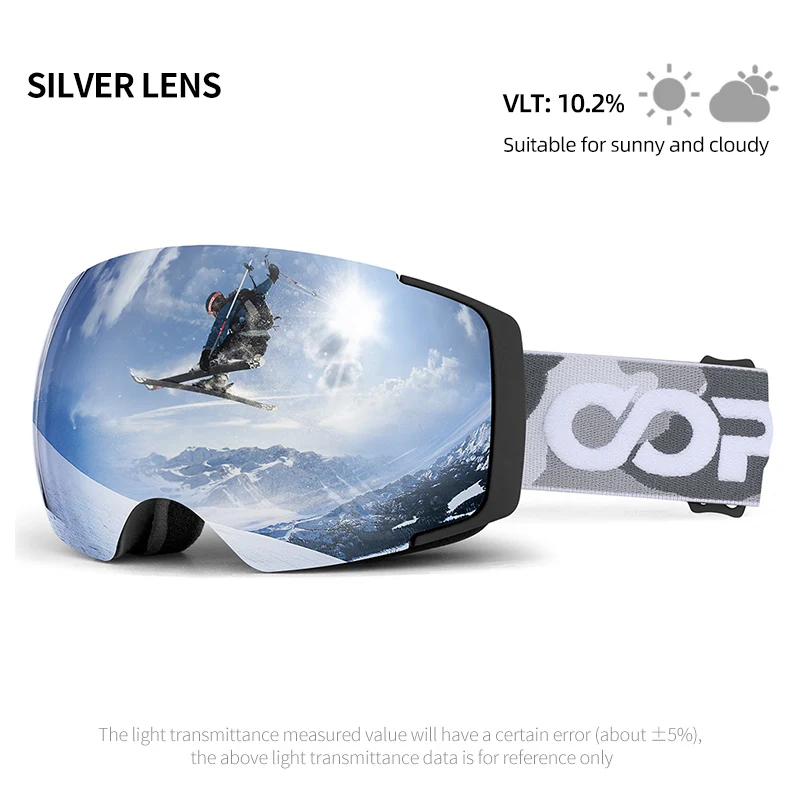 COPOZZ Magnetic Ski Goggles 2s Quick-Change Lens Professional Skiing Eyewear Men Women Anti-fog Snowboard Ski Glasses