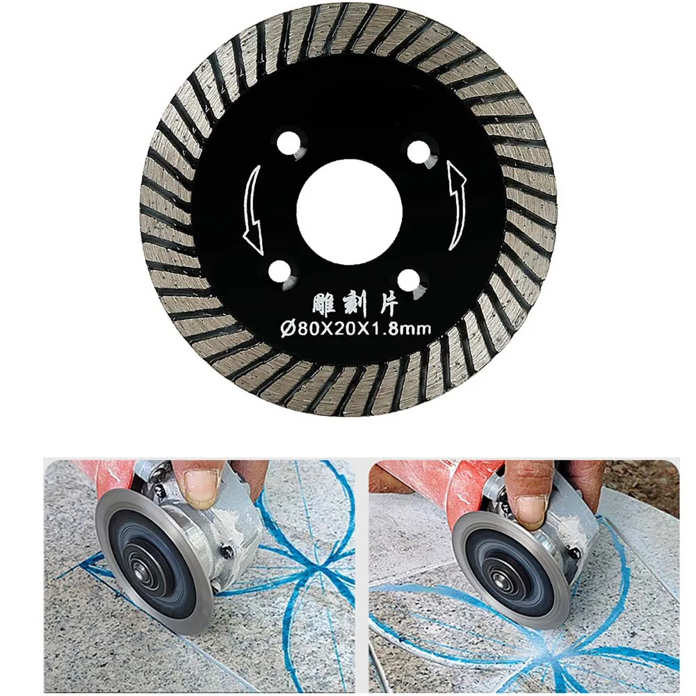 80mm Turbo Saw Blade For Stone Granite Tile Wood Carving Disc High Hardness Grinding Wheel Home Improvement Power Tool