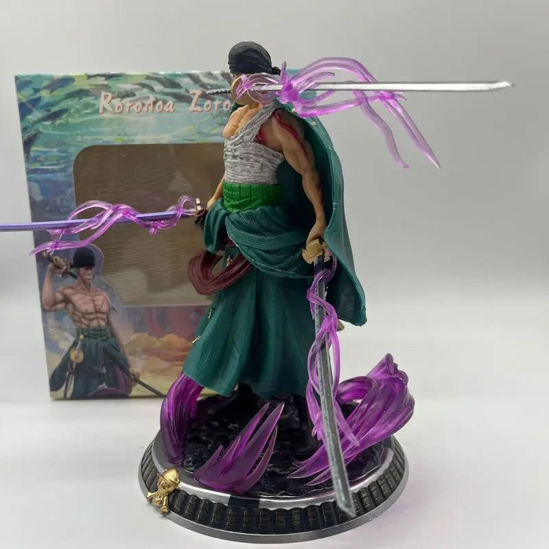 22 centimetri One Zorona Personaggio Anime Tre Lame Roronoa Zoro Mobile Doll Rufy Statua Pvc Serie Collezione Modello Desktop Ciondolo