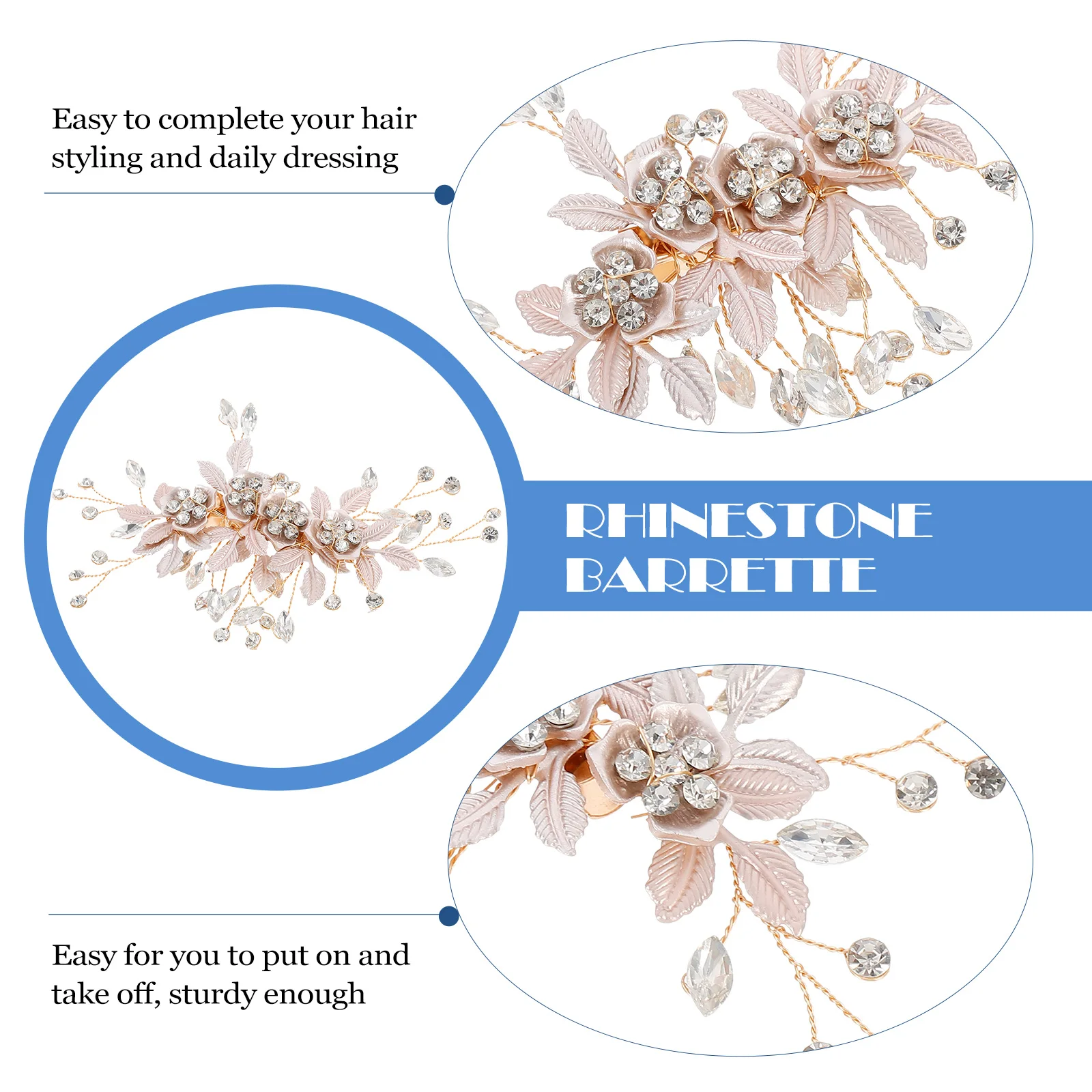 

Заколка со стразами и каплями воды, свадебная заколка с цветочным принтом, свадебная заколка для укладки волос, заколка для волос с цветком, укладка волос