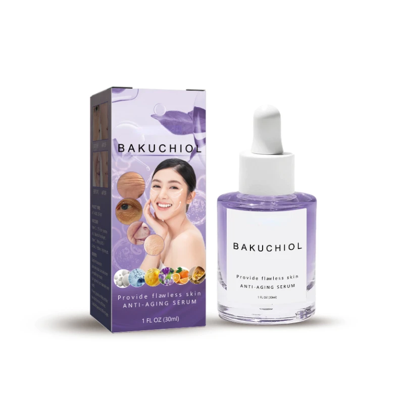 30ml Bakuchiol Face Serum Natural Vegan Skin Care Lighten Hydrating Essence Reduce Fine Line Smoothing Anti-wrinkle Face Serum