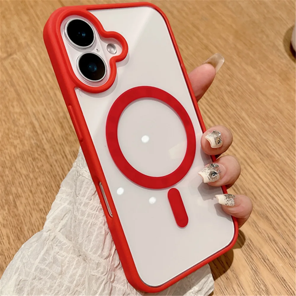 Fashion Clear Magnetic For Magsafe Wireless Charge Case For iPhone 16 15 14 Plus 13 12 Mini 11 Pro Max XS Max XR Acrylic Cover