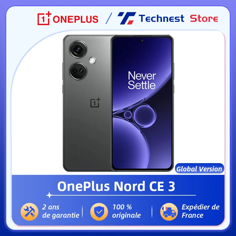 Global Version OnePlus Nord CE 3 5G Snapdragon 782G 120Hz Fluid AMOLED 80W SUPERVOOC 5000mAh Battery 50MP IMX890 Main Camera