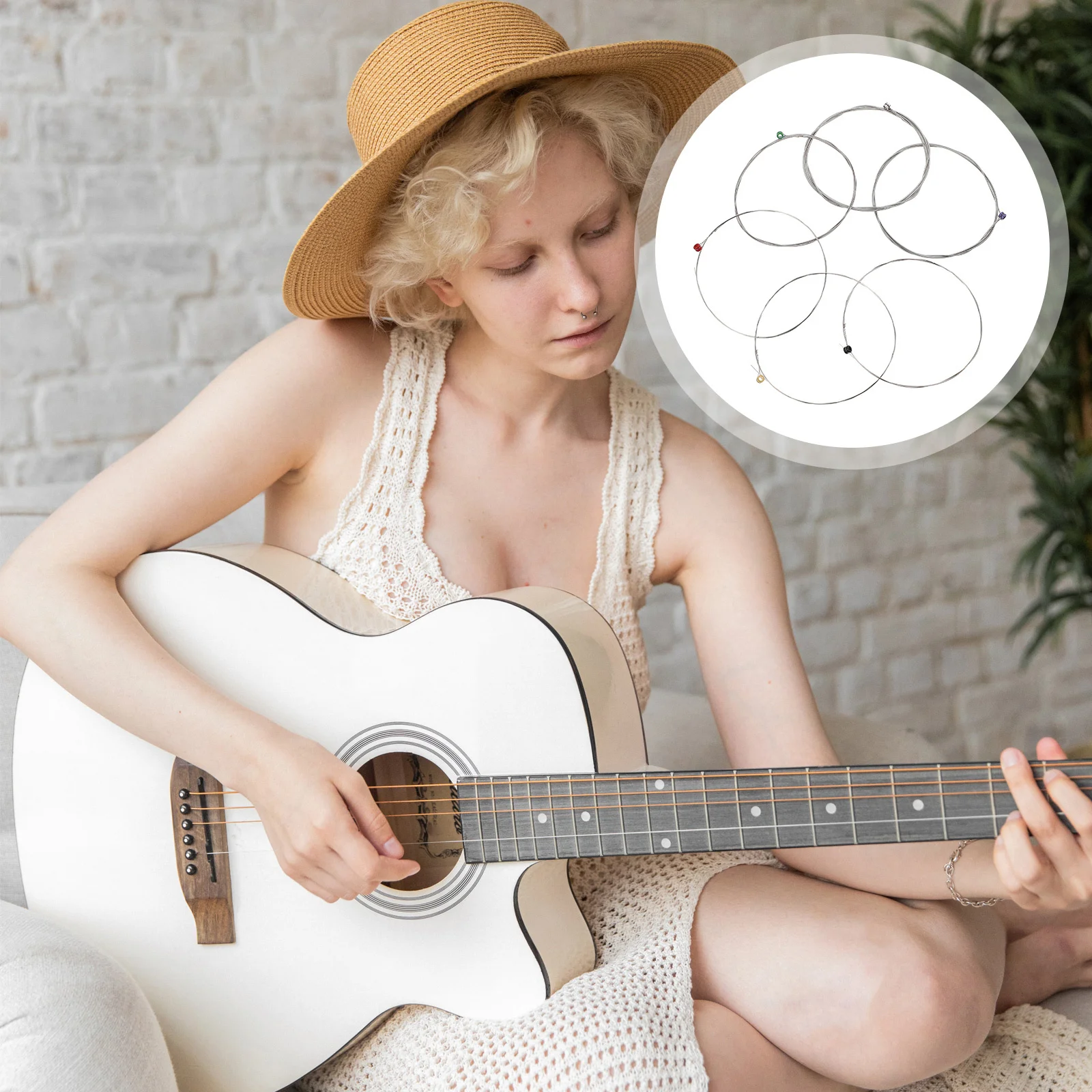 

2 Sets Electric Guitar Strings Parts Musical Instrument Accessories Affordable Bright Bass