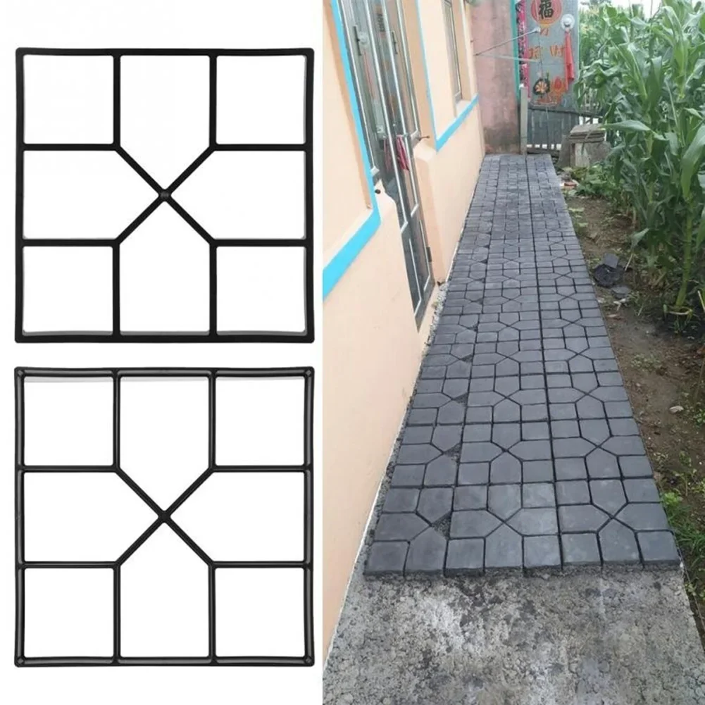 Garden Mold Walk Pavement Reusable DIY Manually Paving Cement Brick Stone Road Concrete Molds Manually Paving Patio Molds