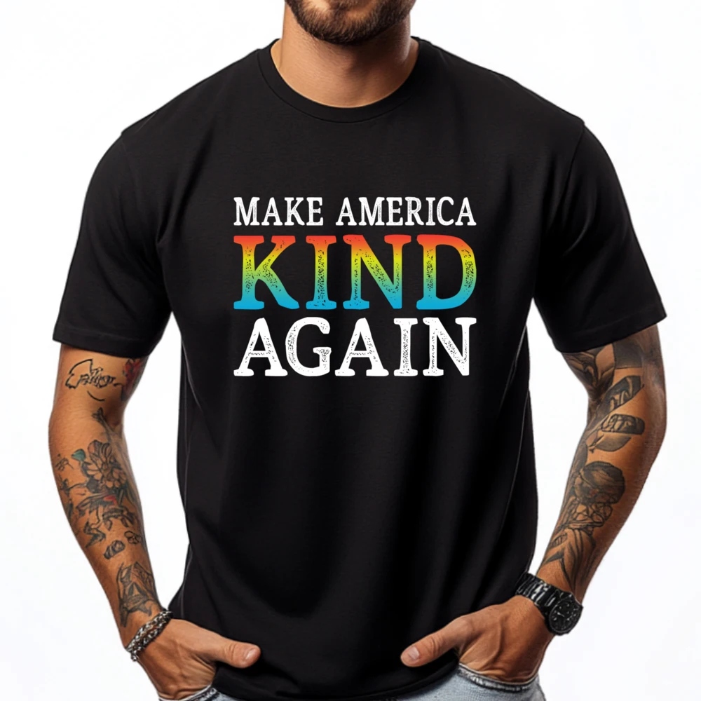 

Make America Kind Again Luxury T Shirt T-Shirt England Style Fall Clothes Aesthetic Spring Men Clothes Tops & Tees Gift