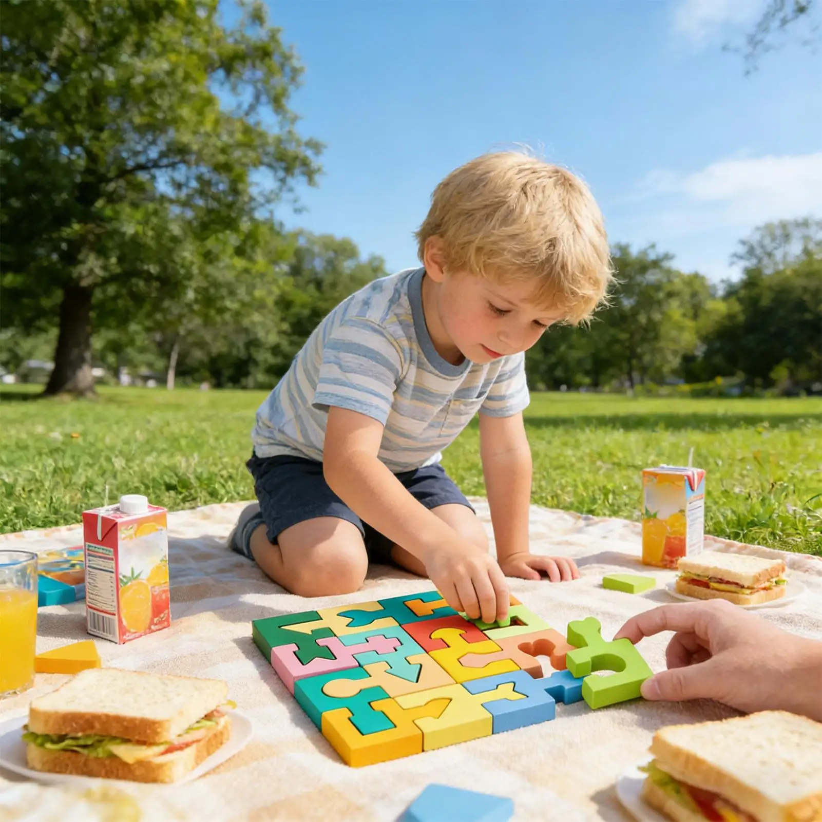 Kids Puzzle Educational Geometric Shape Matching Game 16 Pieces Jigsaw Puzzle For Boys Girls Ages 4-6 Learning Home School