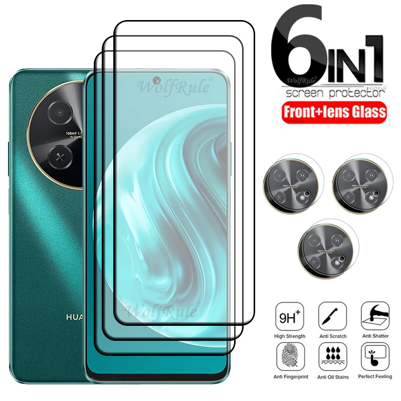 6-in-1 For Huawei Nova 12i Glass Huawei Nova 12i Tempered Glass 9H Full Cover Glue Screen Protector Huawei Nova 12i Lens Glass