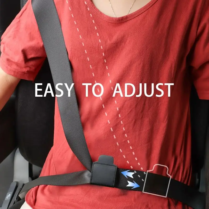 Car Seat Belt Adjuster PU Leather Seat Belt Limiter Fixed Clip Locking Clip Anti-stretching Neck Belly Protection Car Styling