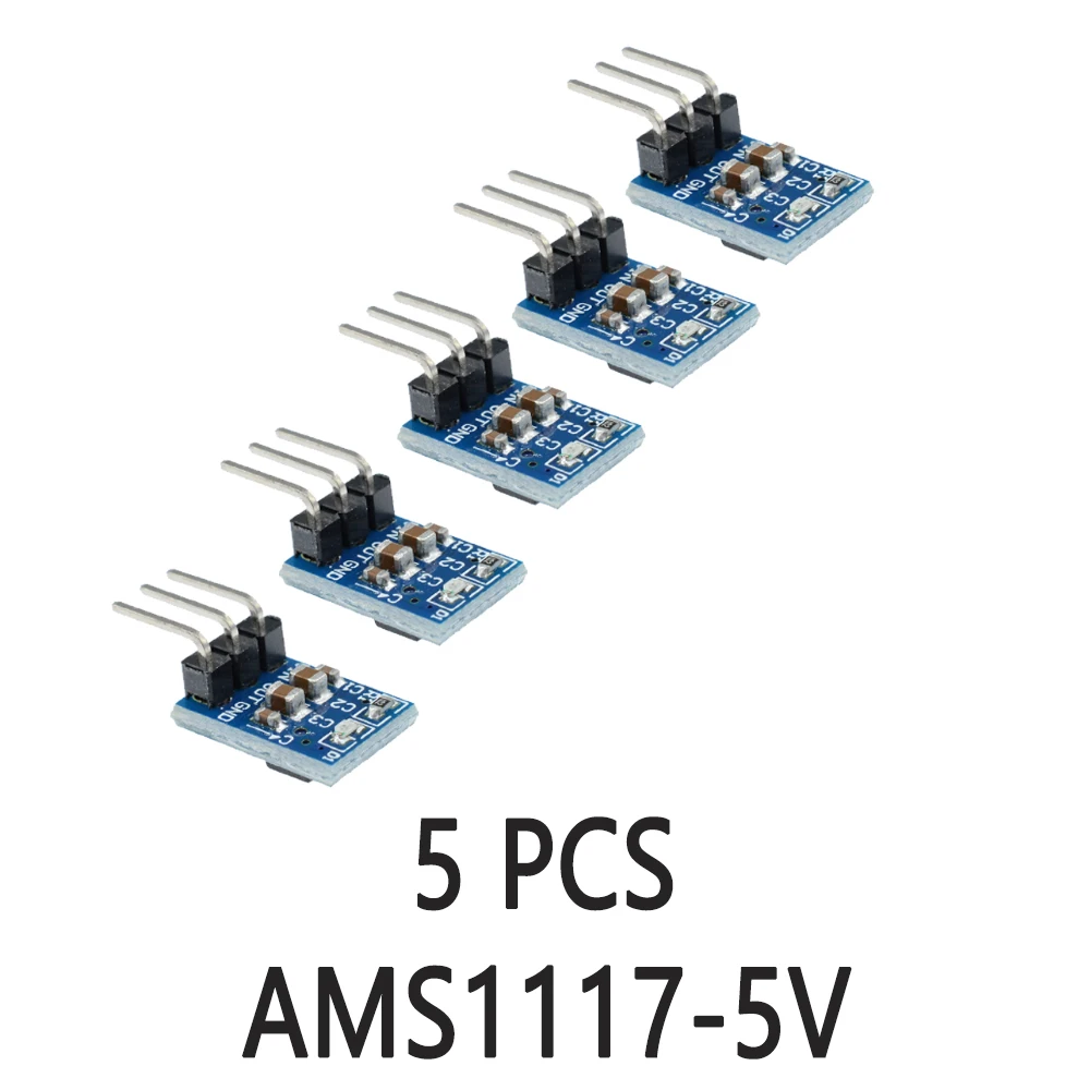 ステップダウンモジュール,DC4.5V-7V〜3.3v,電圧レギュレーター,3ピン,ams1117,800ma,調整可能なパネル