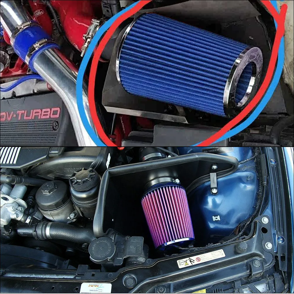 Car Air Filter 76mm Intake Filters 3inch Universal High Performance Car Air purifier High Flow Washable for Cold Air Intake