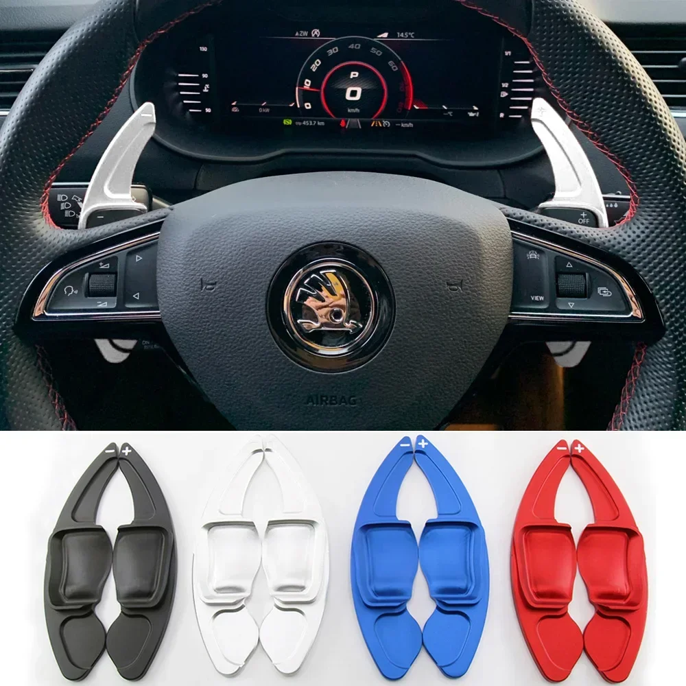 For Skoda Octavia A7 MK3 5E RS VRS Superb B8 Scala Karoq Kodiaq Car Steering Wheel Shift Paddle Extend Shifters Sticker DSG Gear