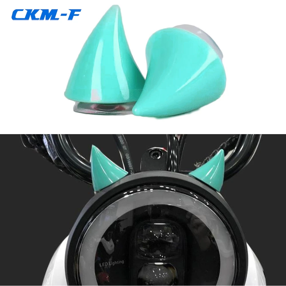 

Headwear Motorbike Bicycle Styling Stickers Helmet Stickers Helmets Accessories Motorcycle Short Devil Horns Helmet Decoration