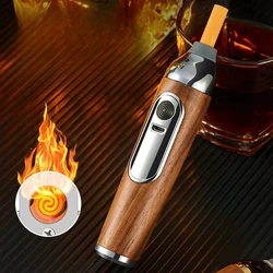 Handheld Mini Ashtrays USB Lighter Anti Soot-flying Portable Car Ashtray Wood For Working Driving Soot Holder Gift For Men