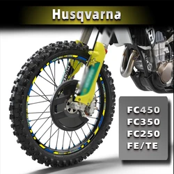 Anillo interior para neumático de motocicleta, pegatinas reflectantes a rayas, calcomanías impermeables para Husqvarna 701 TC 125 250 FC450 FC250 FC350 FE TE