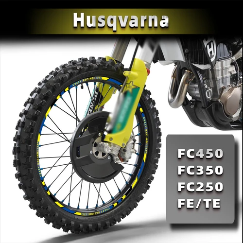 Imagen 1 del producto Anillo interior para neumático de motocicleta, pegatinas reflectantes a rayas, calcomanías impermeables para Husqvarna 701 TC 125 250 FC450 FC250 FC350 FE TE