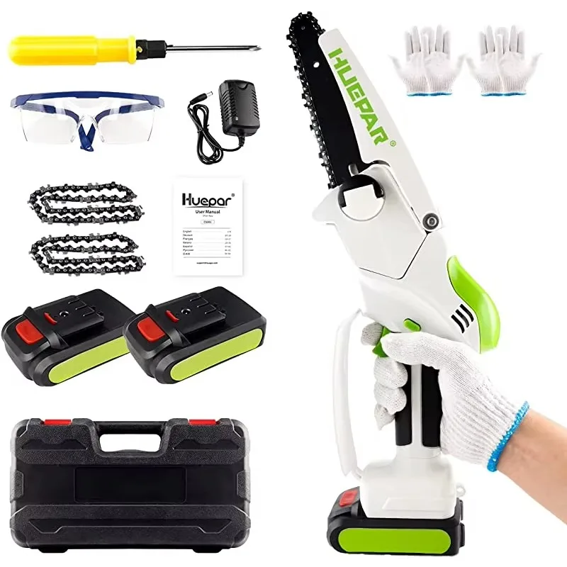 CS061 Mini 6 Inch Portable Cordless Electric Chain Saw With Rechargeable Battery Security Lock
