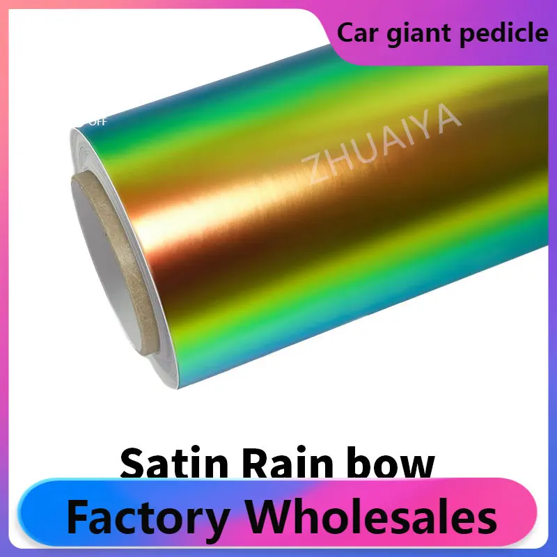 

Rainbow & Holographic Chrome BlueVinyl Wrap film wrapping film bright 152*18m roll quality Warranty covering film voice