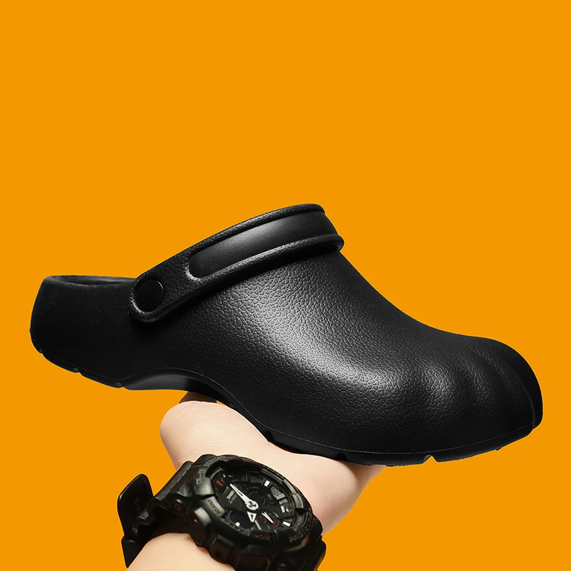 

New Summer Men's Hole Shoes Outdoor Non-Slip Closed Toe Slippers EVA Wear-Resistant Beach Shoes 2-Way Plus Size Sandals