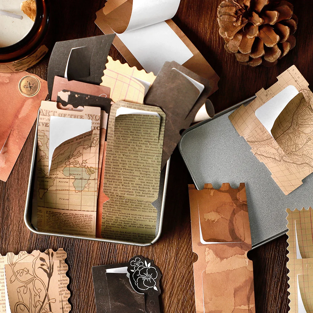 8 Packungen/Charge Time und Shadow Series Retro Message Paper Sticker