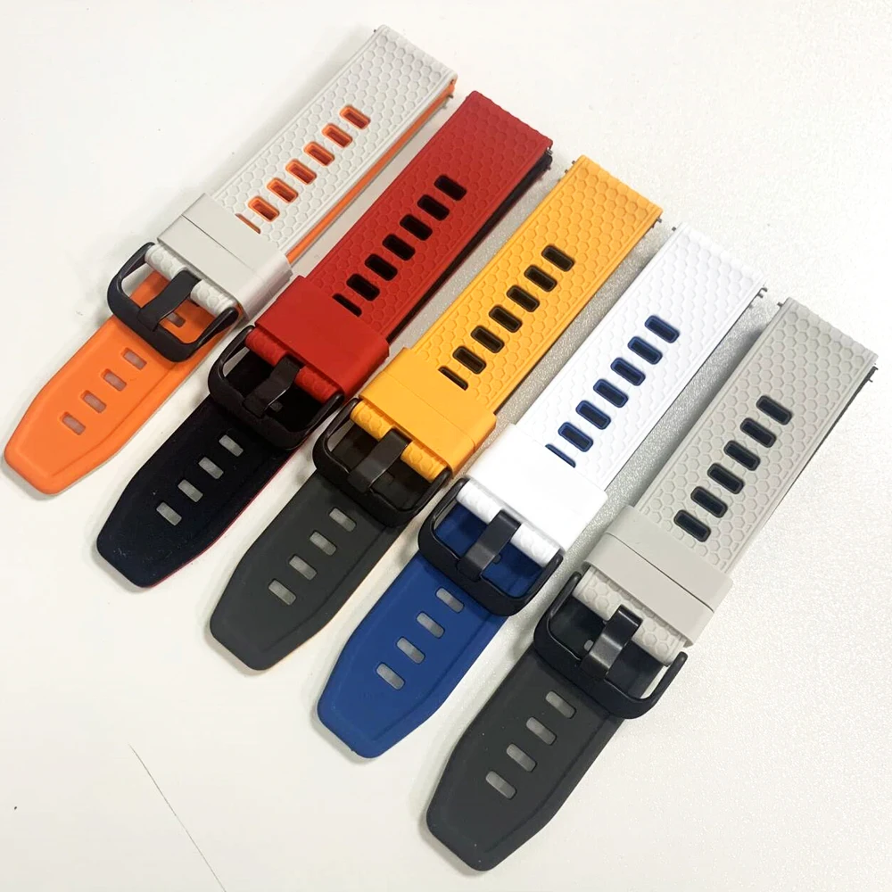 Tali Silikon 22Mm untuk Garmin Forerunner 570 47Mm 265 255 Musik Venu4 45Mm Gelang Pengganti Olahraga untuk AMAZFIT/Xiaomi Watch Band