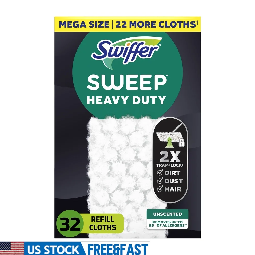 

Сверхмощная швабра без запаха, сухие подушечки, сменный блок, 32 шт., тряпки для чистки поверхностей, ловушки для грязи, пыли, волосы домашних животных, идеальное домашнее хозяйство