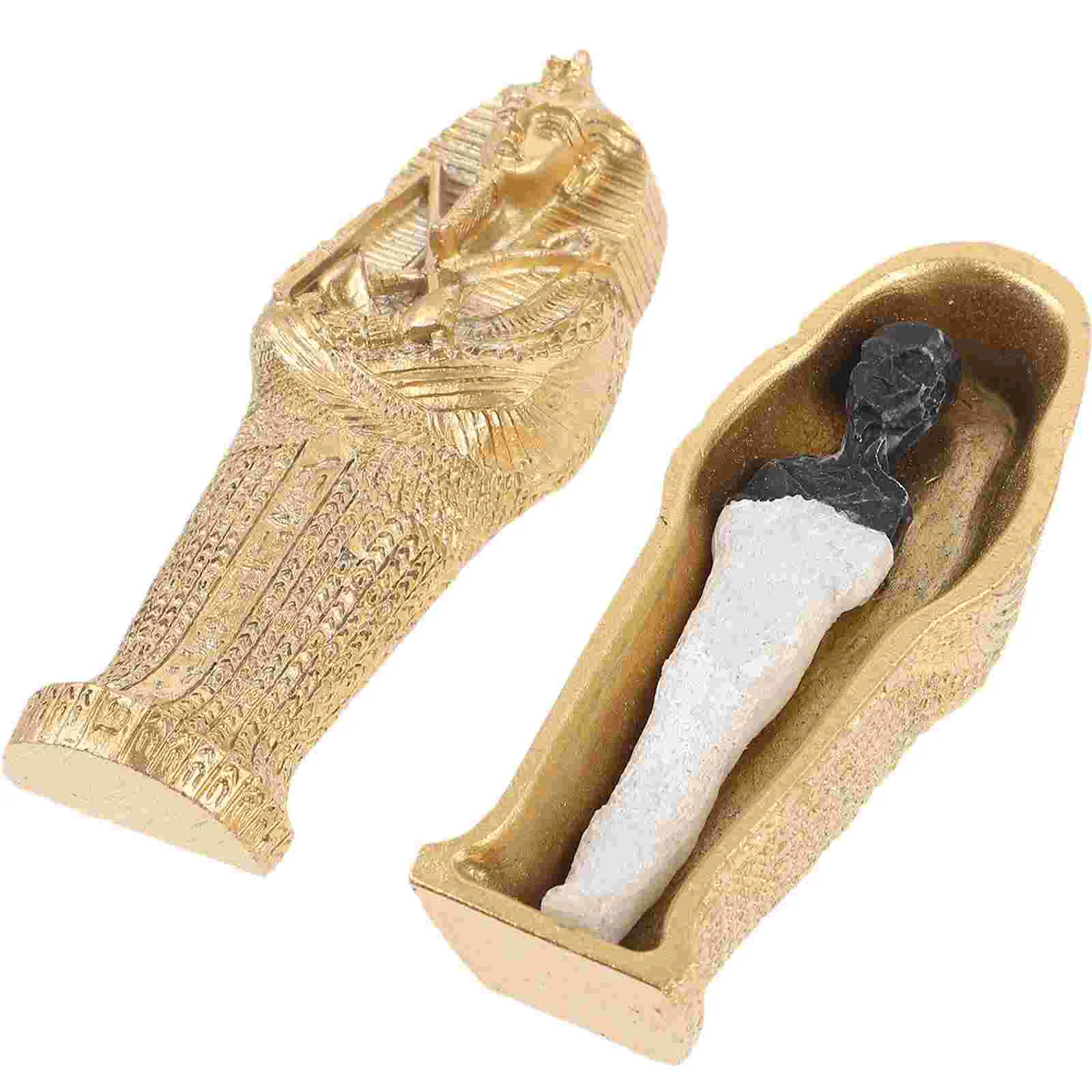 Mummy Ornaments Haunted House Decor Coffin Halloween Party Supplies Golden Office