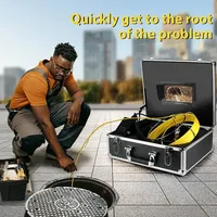 Pipe Endoscope 718D Drain Sewer Duct Inspection Camera Pipeline Borescope 7'LCD HD 1080P 18mm camera 10/20/30/50M cable