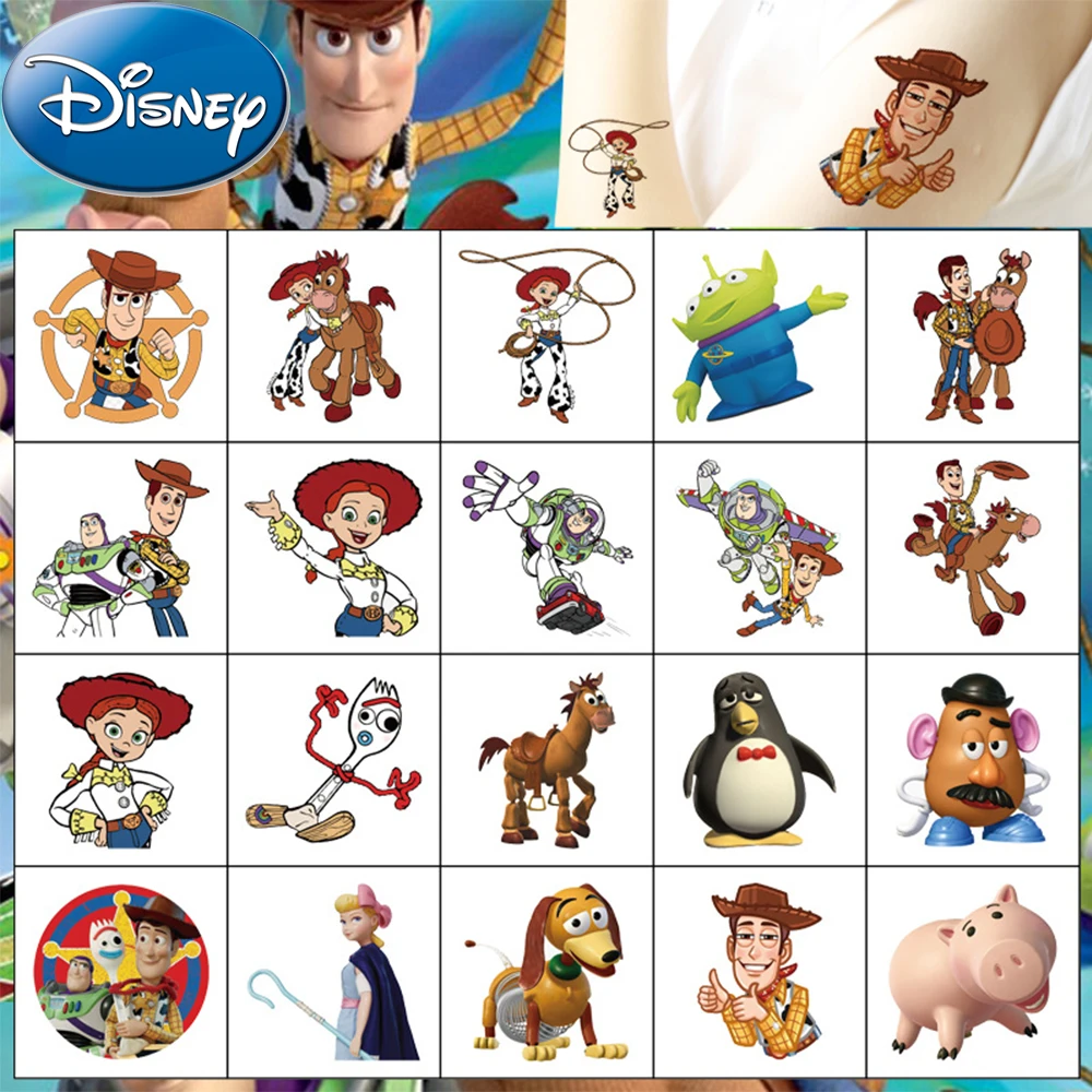 

20pcs Funny Cartoon Disney Movie Toy Story Tattoo Stickers Children Waterproof Temporary Arm Face Body Tattoos Decals Decoration