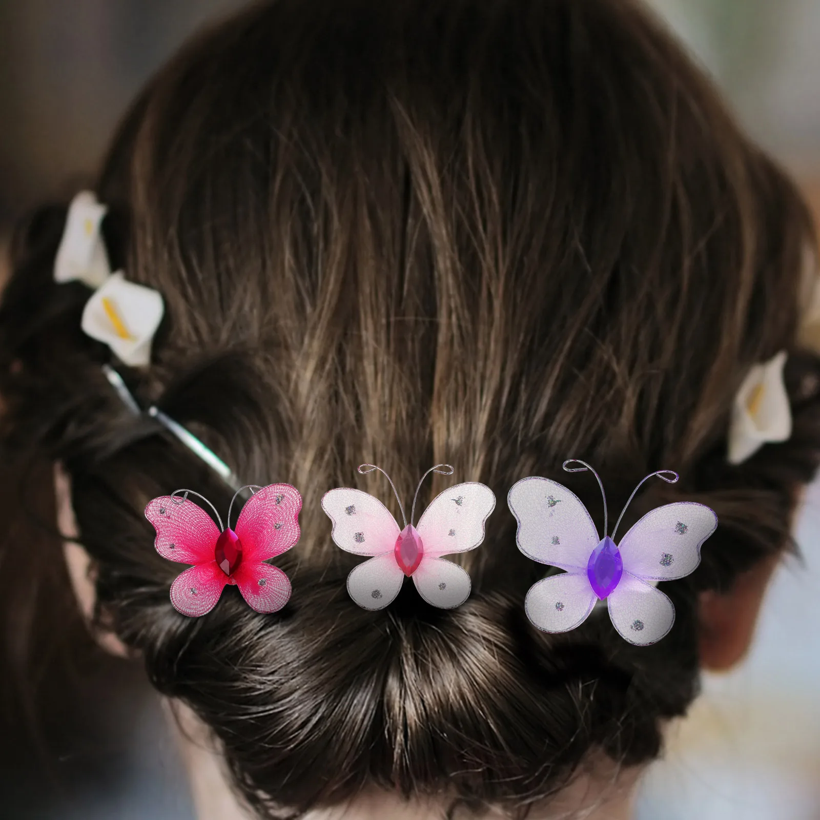 

50 pcs Butterflies Decor Set Nylon Wire Butterfly Decorations For Diy Dress Home Party Decoration Colorful Lightweight Elegant