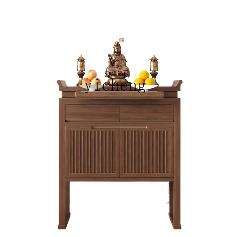 

ZK New Chinese Style Altar Incense Burner Table Domestic Buddhist Hall Solid Wood Buddha Table Living Room Altar Cabinet