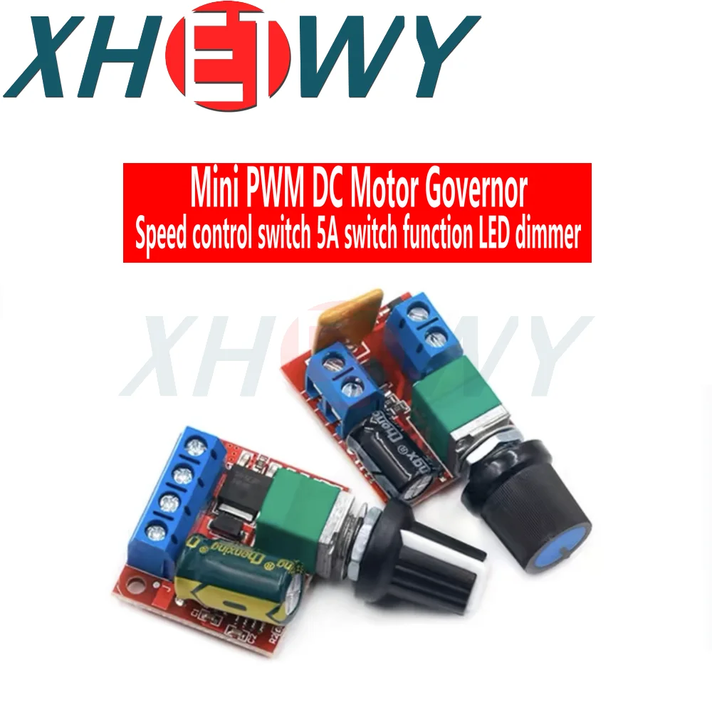 Controlador de velocidad del motor PWM DC, interruptor de control de velocidad 5V-35V, función de interruptor 5A, atenuador LED