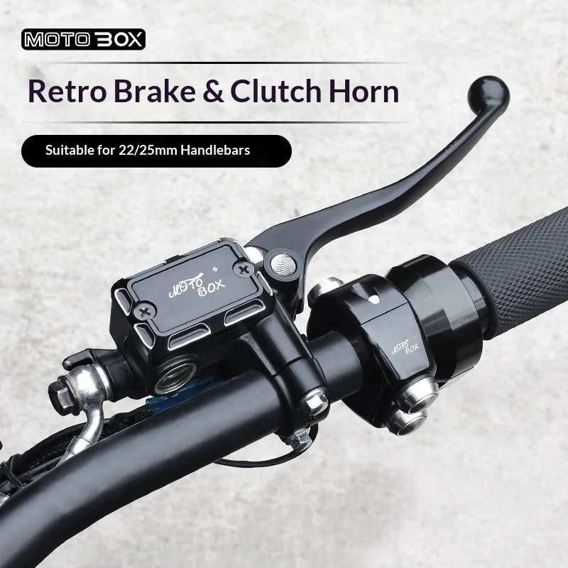 【Premium】For Motorcycle modification: Vintage brake and clutch pump handlebars with horn-shaped grips. Imported from Japan; used