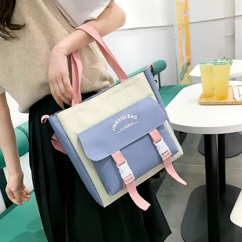 Kawaii Ba Lô Combo Ba Lô Xinh Xắn Cho Trường Học Với Kawaii Mặt Dây Chuyền Gấu 5 Miếng Nhẹ Oxford Canvas Ba Lô Bộ Với